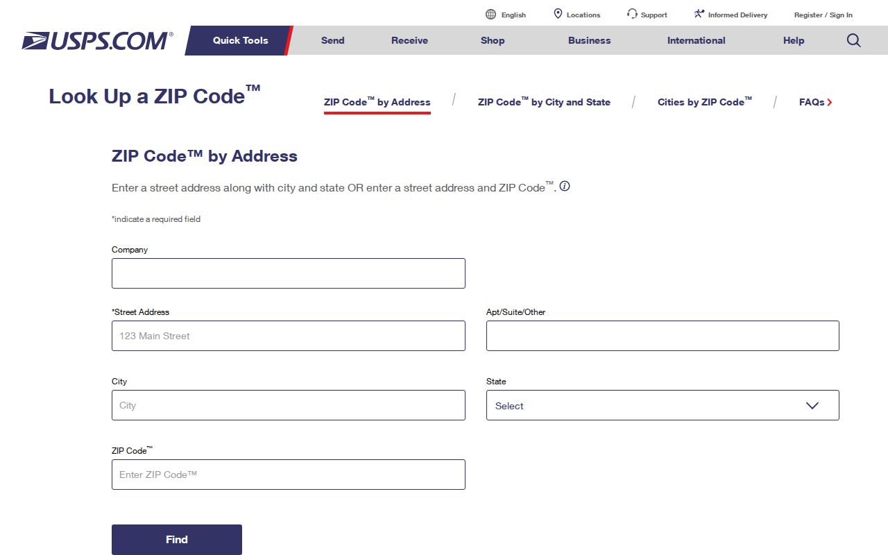 Bothell ZIP code directory USPS address lookup form
